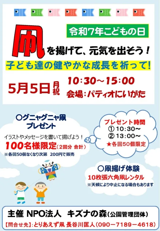 「凧を揚げて元気を出そう！」のご案内（5月5日）
